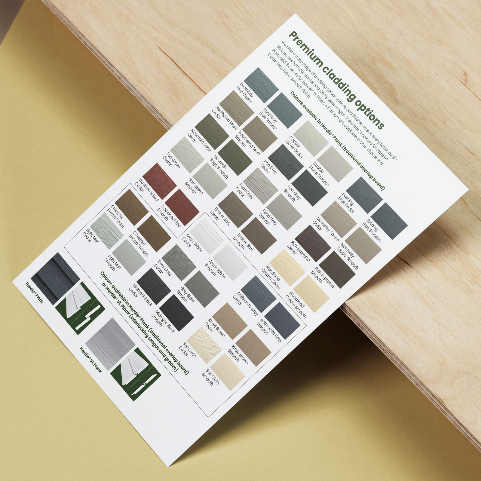 Cosy Garden Rooms cladding options sheet